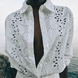 Zara Embroidered Poplin Shirt